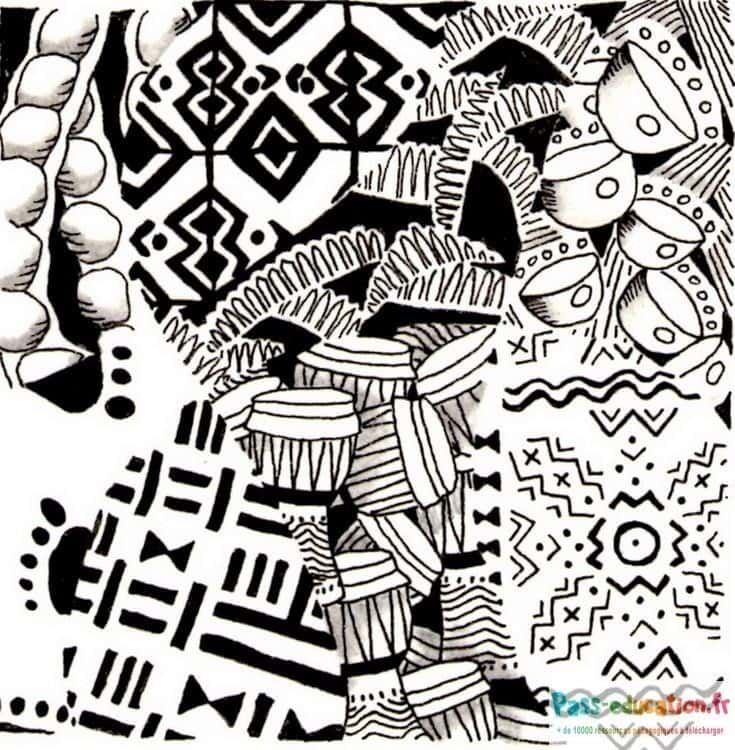 Coloriage Motifs Africains à imprimer et colorier