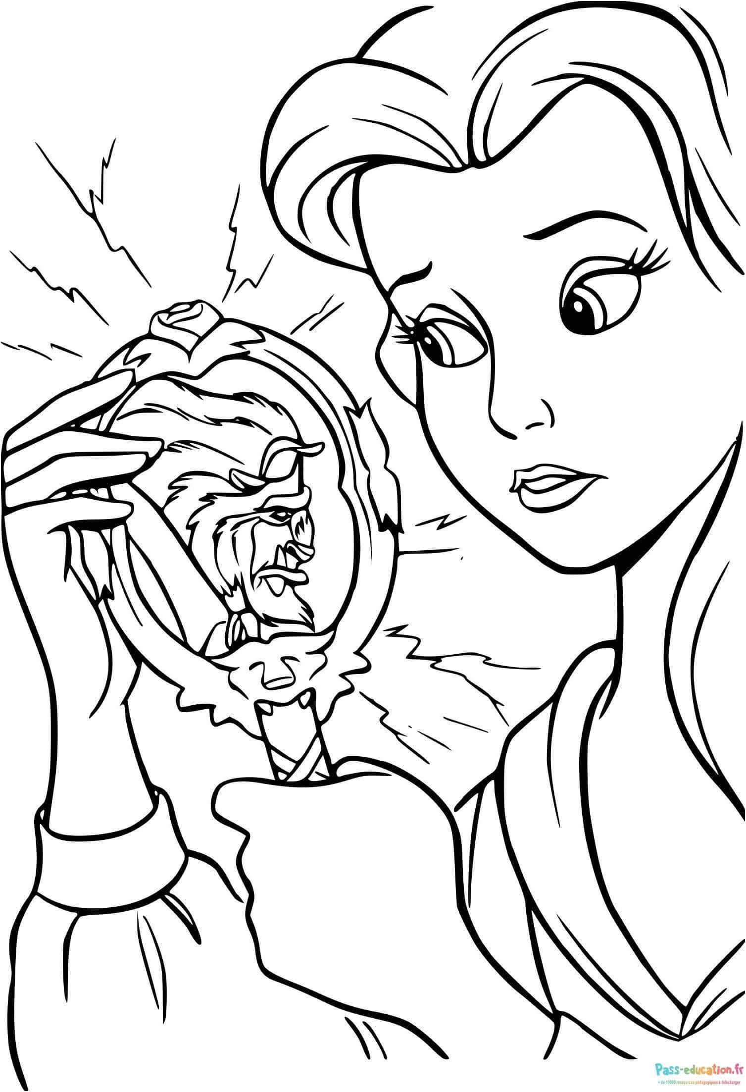 Coloriage Belle et la Bête à imprimer et colorier