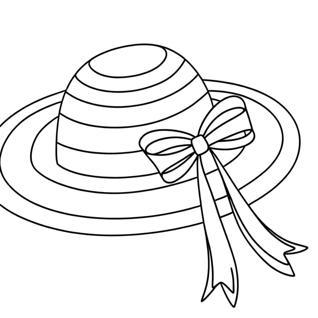 Coloriage Chapeau à ruban à imprimer et colorier