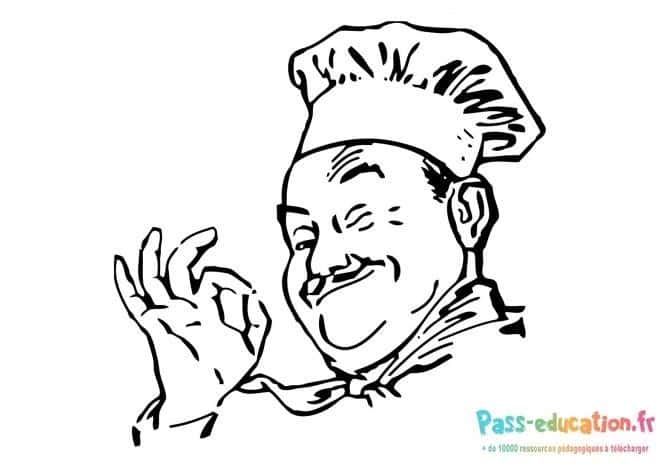 Coloriage Chef cuisinier à imprimer et colorier