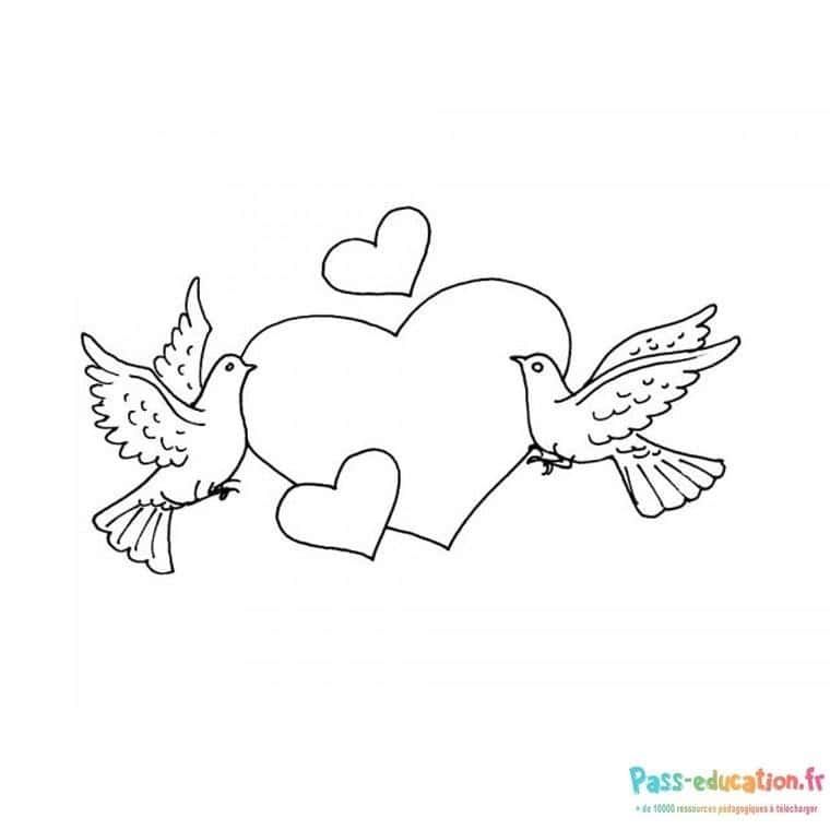 Coloriage Amour et paix à imprimer et colorier