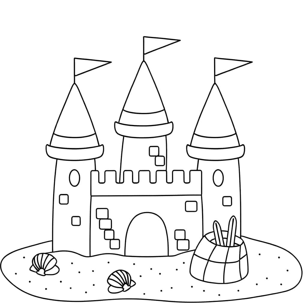 Coloriage Château de sable à imprimer et colorier