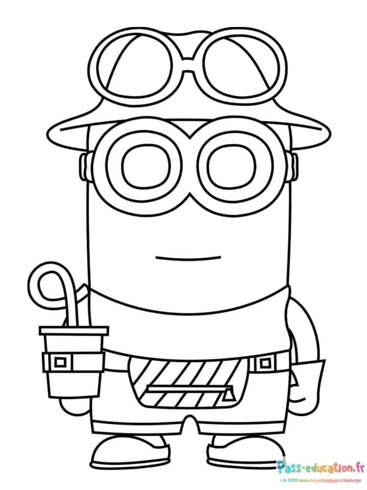 Coloriage Minion explorateur à imprimer et colorier
