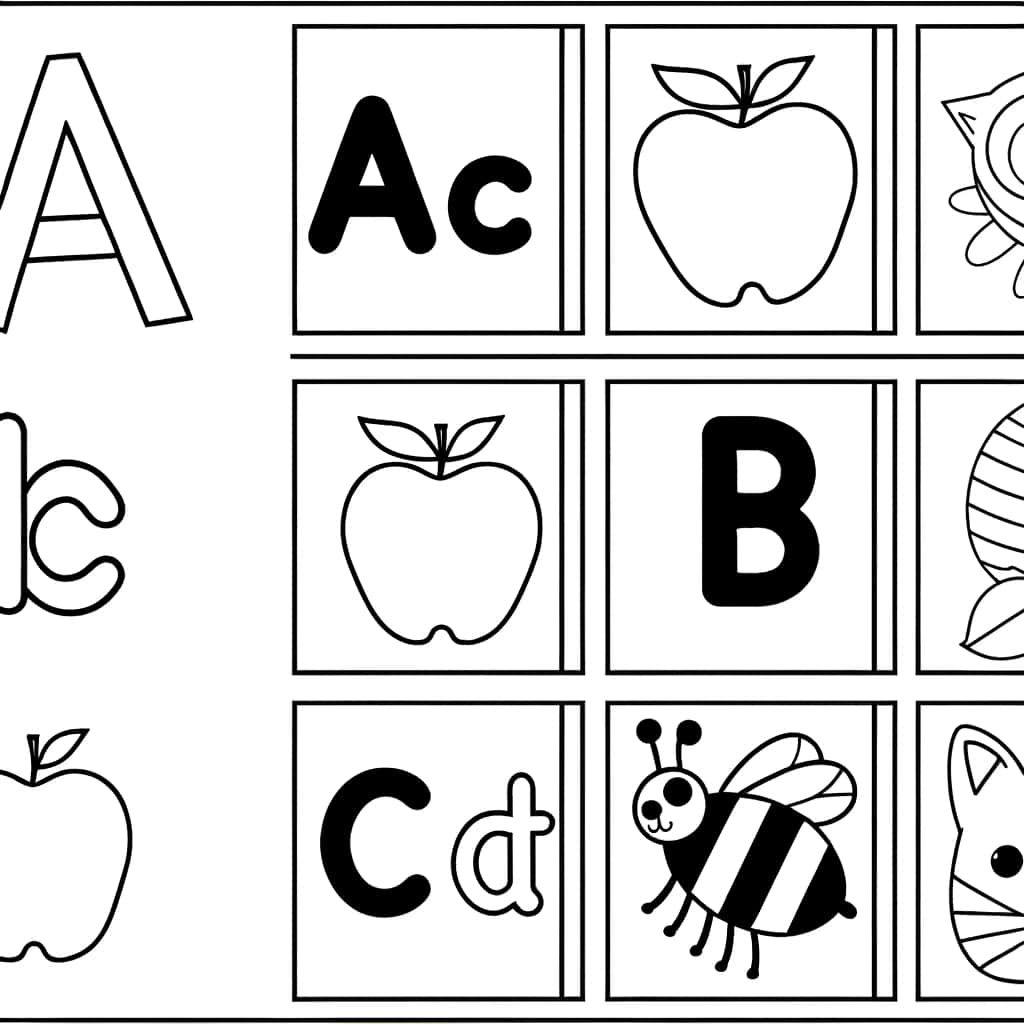 Coloriage Abécédaire pour enfants à imprimer et colorier