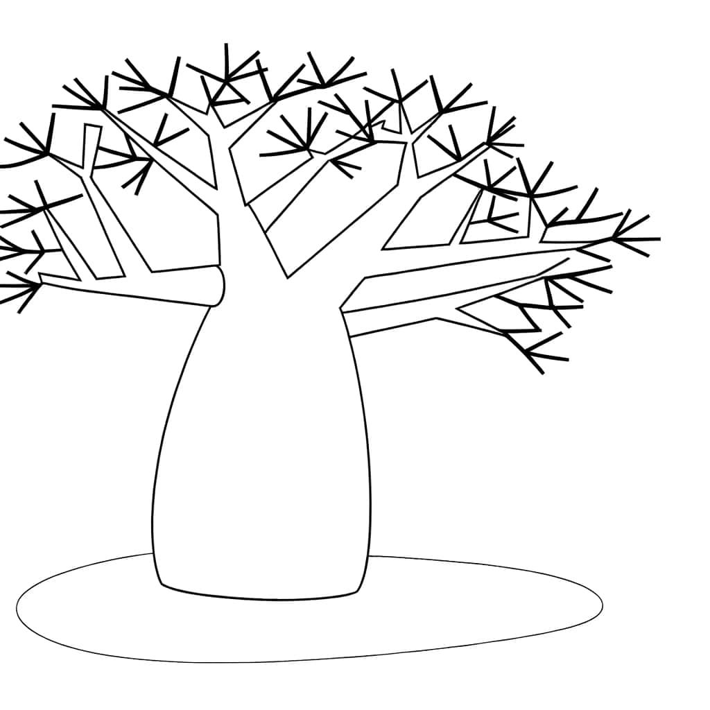 Coloriage Baobab stylisé à imprimer et colorier