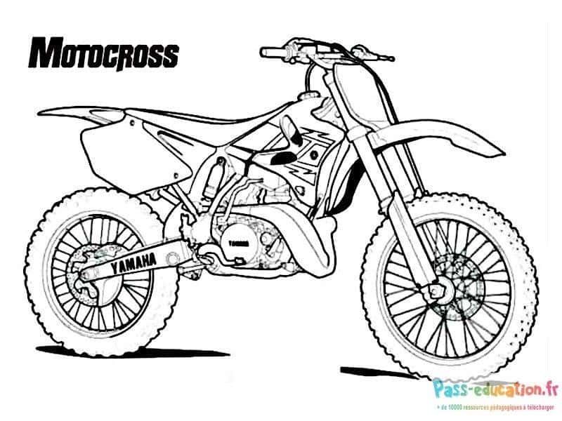Coloriage Motocross Yamaha à imprimer et colorier