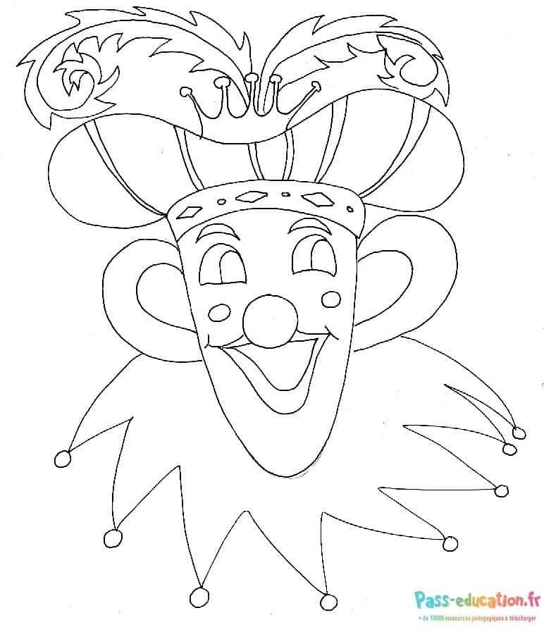 Coloriage Visage de clown à imprimer et colorier