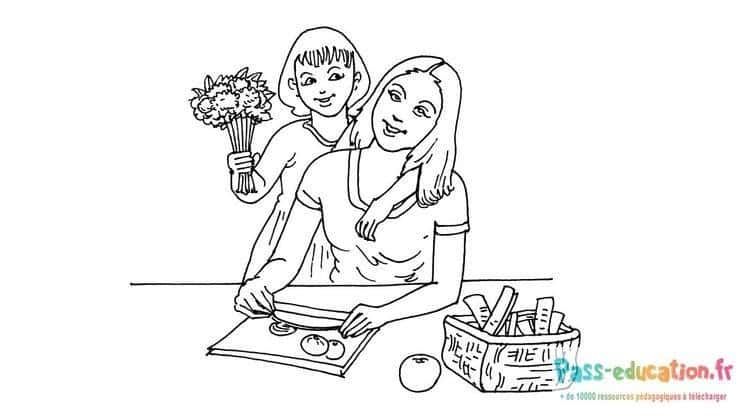 Coloriage Fête des mères à imprimer et colorier