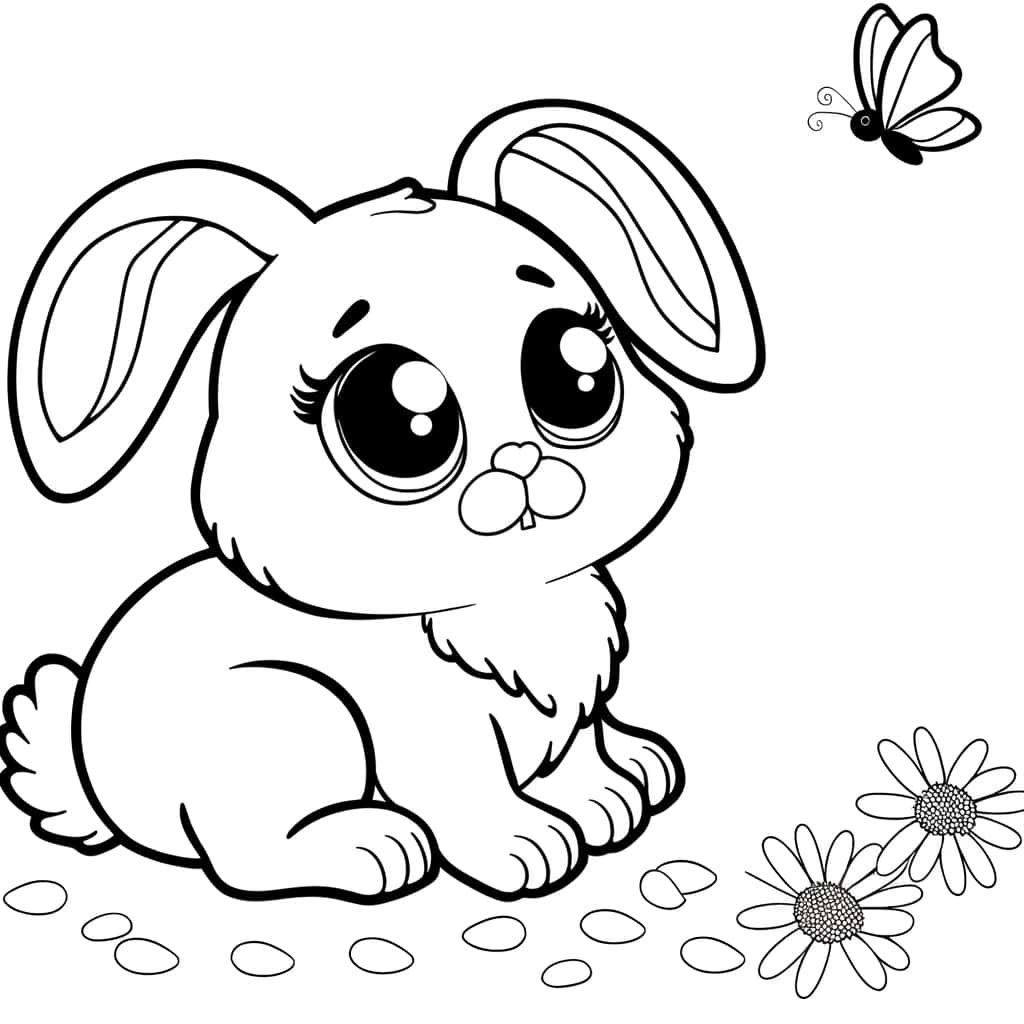 Coloriage Bébé Lapin à imprimer et colorier