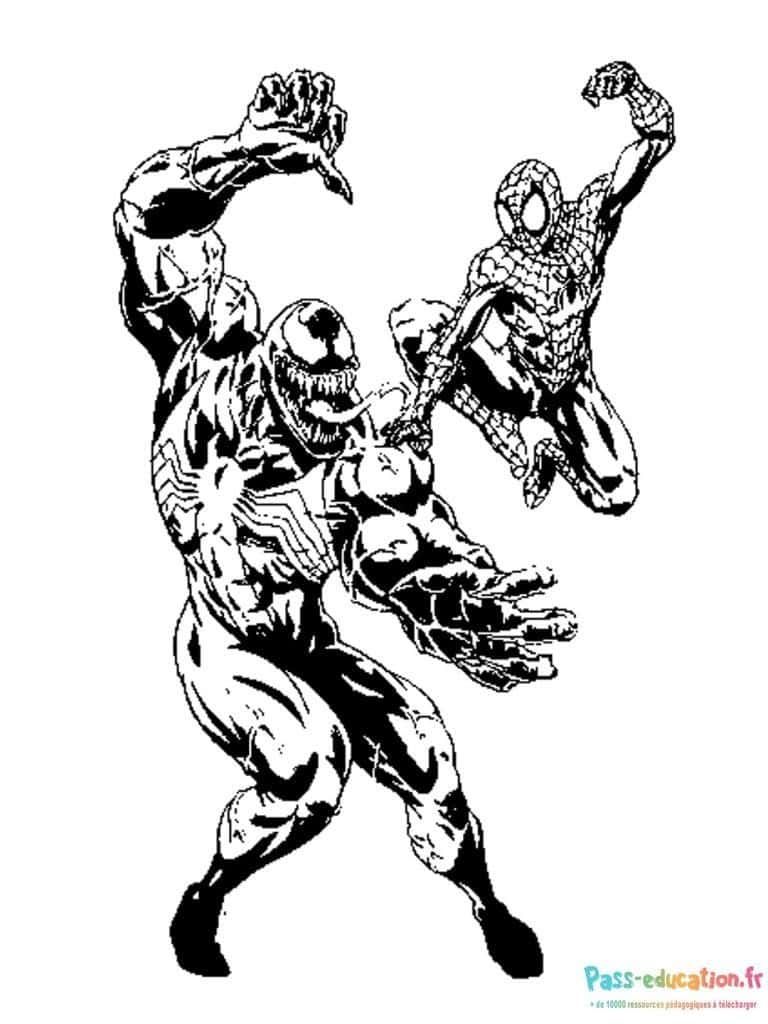 Coloriage Super-héros en action à imprimer et colorier