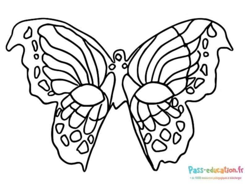 Coloriage Masque papillon à imprimer et colorier