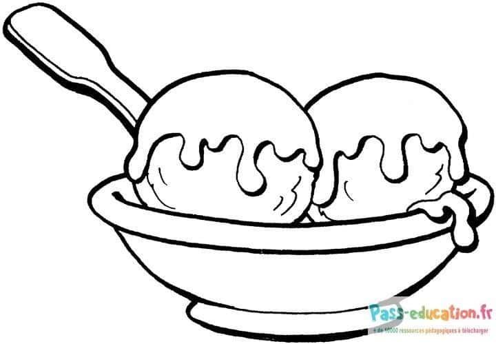 Coloriage Bol de glace à imprimer et colorier