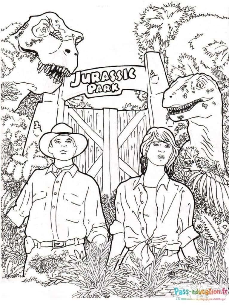 Coloriage Jurassic Park à imprimer et colorier