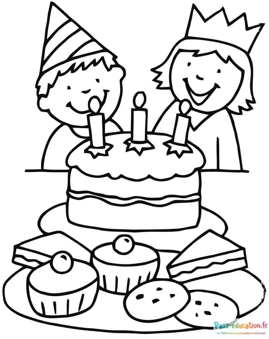 Coloriage Fête d'anniversaire à imprimer et colorier