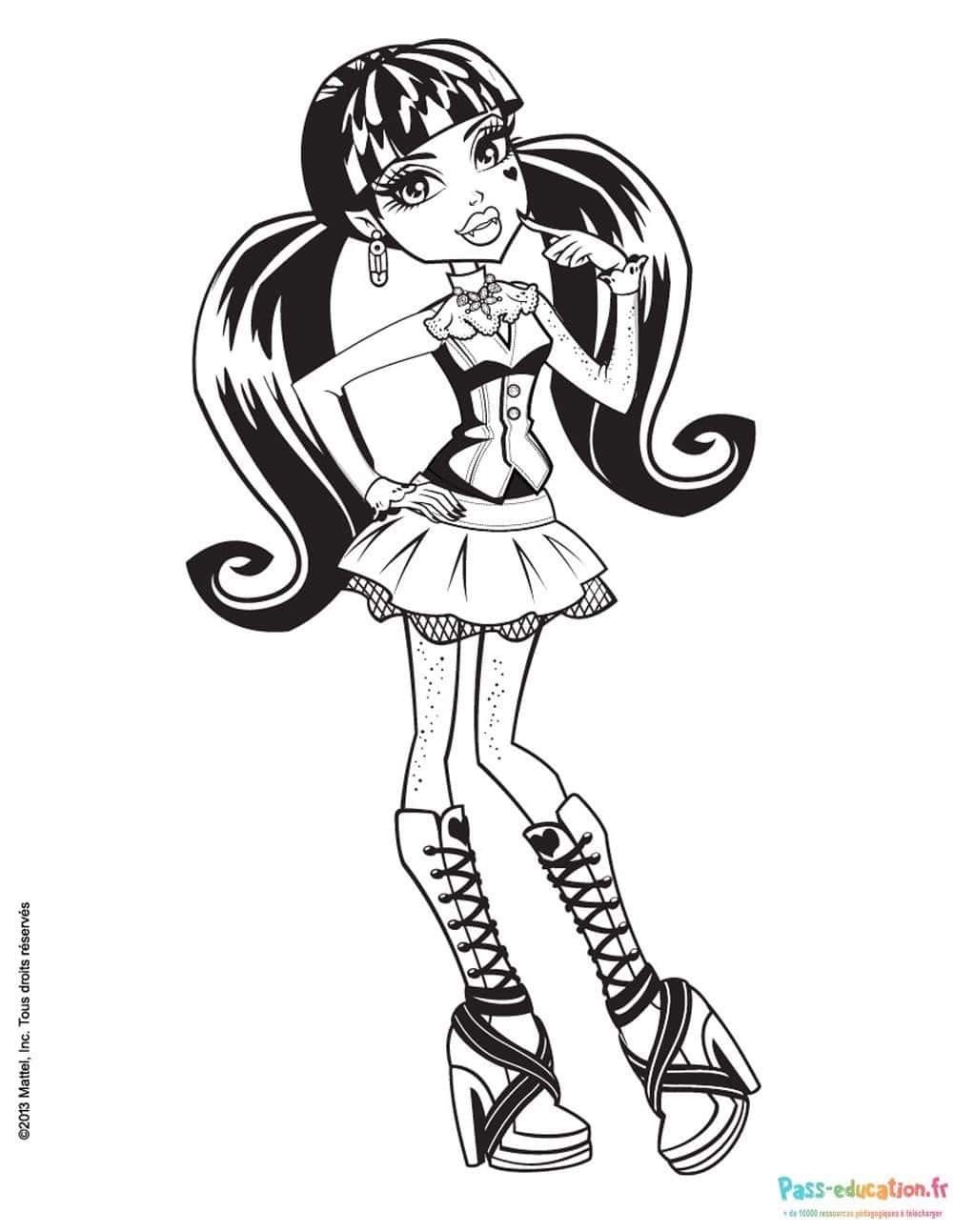 Coloriage Monster High élégante à imprimer et colorier
