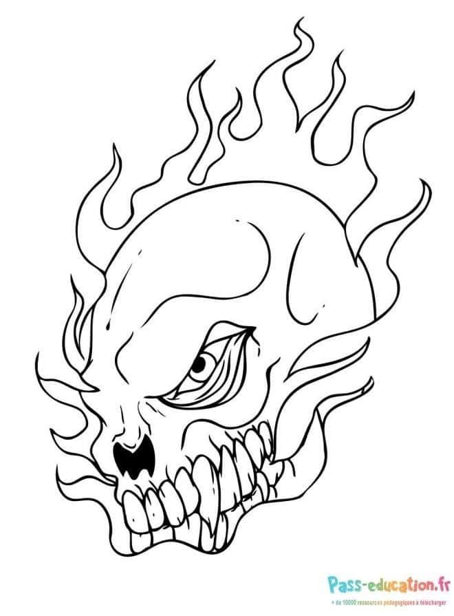 Coloriage Flamme crânienne à imprimer et colorier
