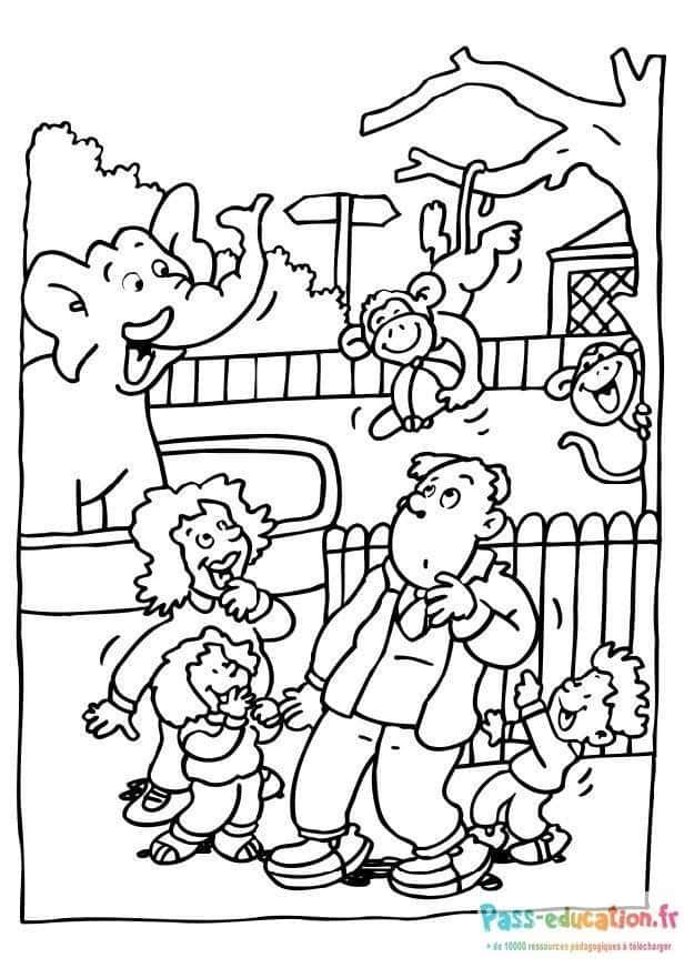 Coloriage Zoo amusant à imprimer et colorier