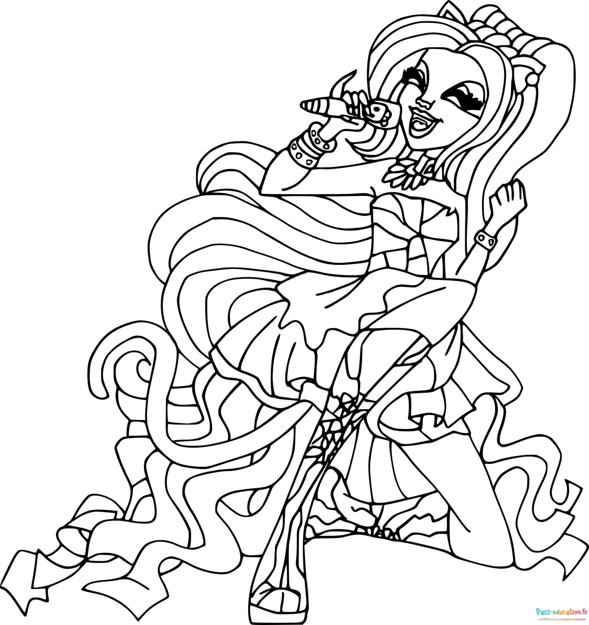 Coloriage Chanteuse Monster High à imprimer et colorier
