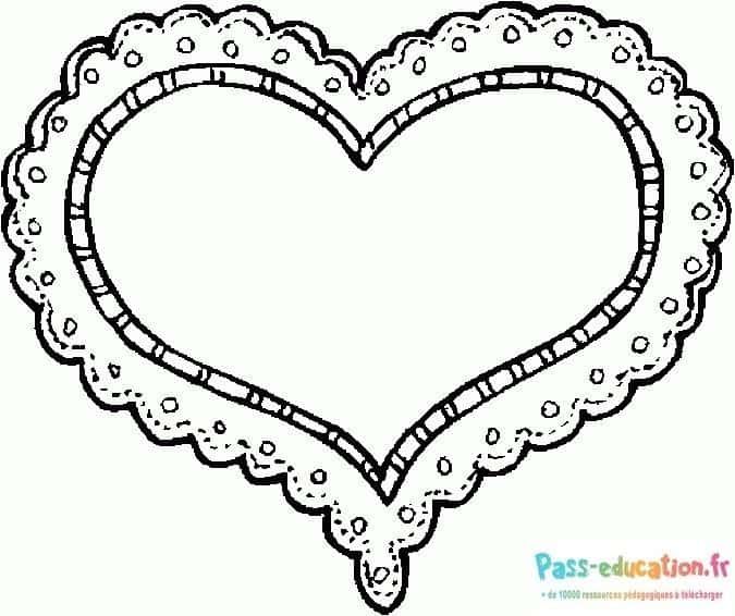 Coloriage Cœur dentelle à imprimer et colorier