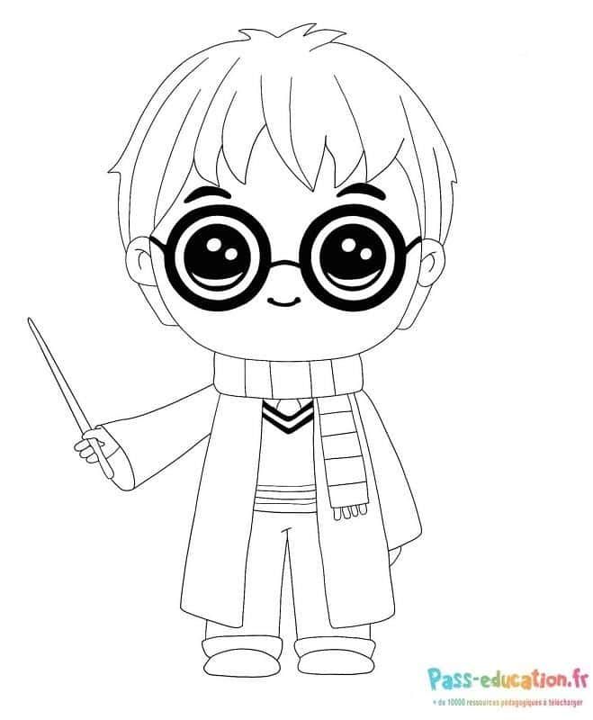 Coloriage Jeune sorcier à imprimer et colorier