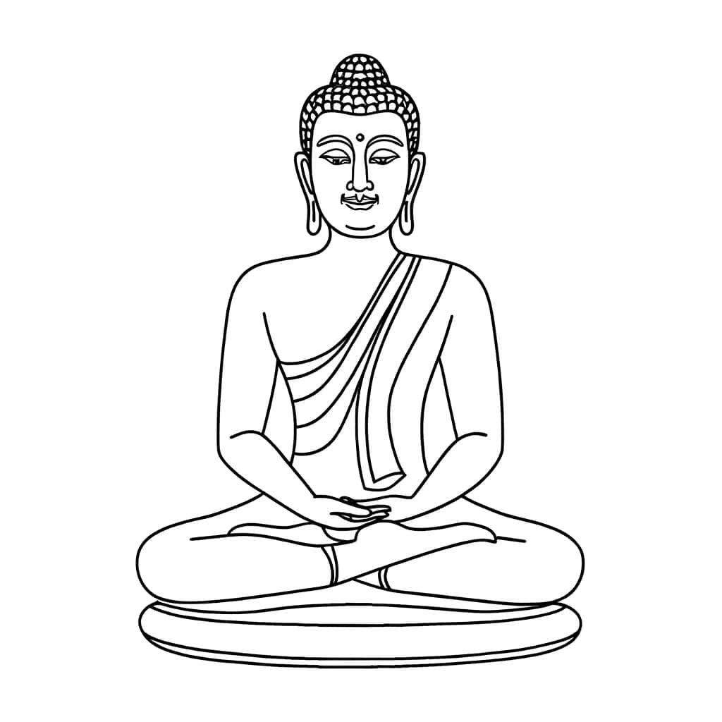 Coloriage Bouddha méditant à imprimer et colorier
