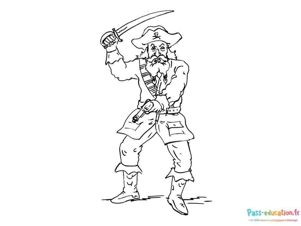 Coloriage Pirate menaçant à imprimer et colorier