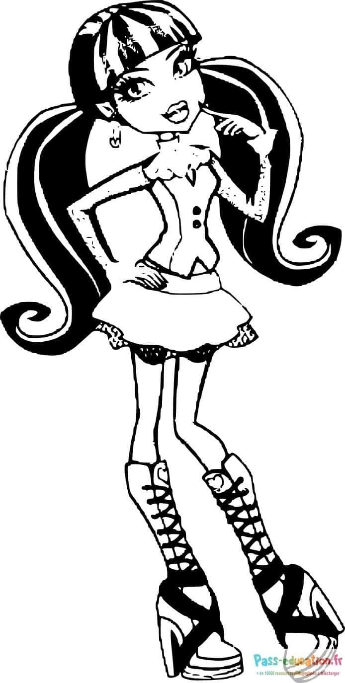 Coloriage Jeune fille stylée à imprimer et colorier