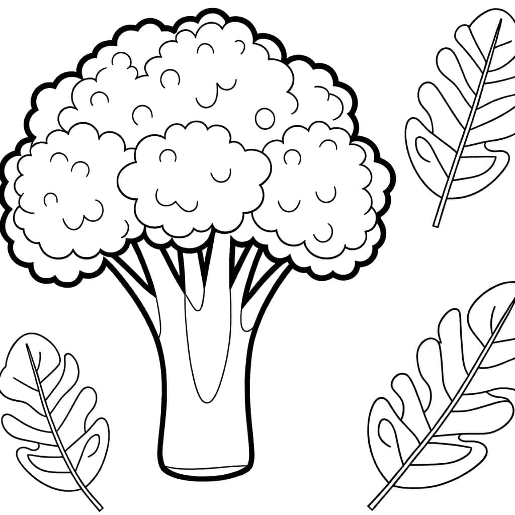 Coloriage Brocoli rigolo à imprimer et colorier