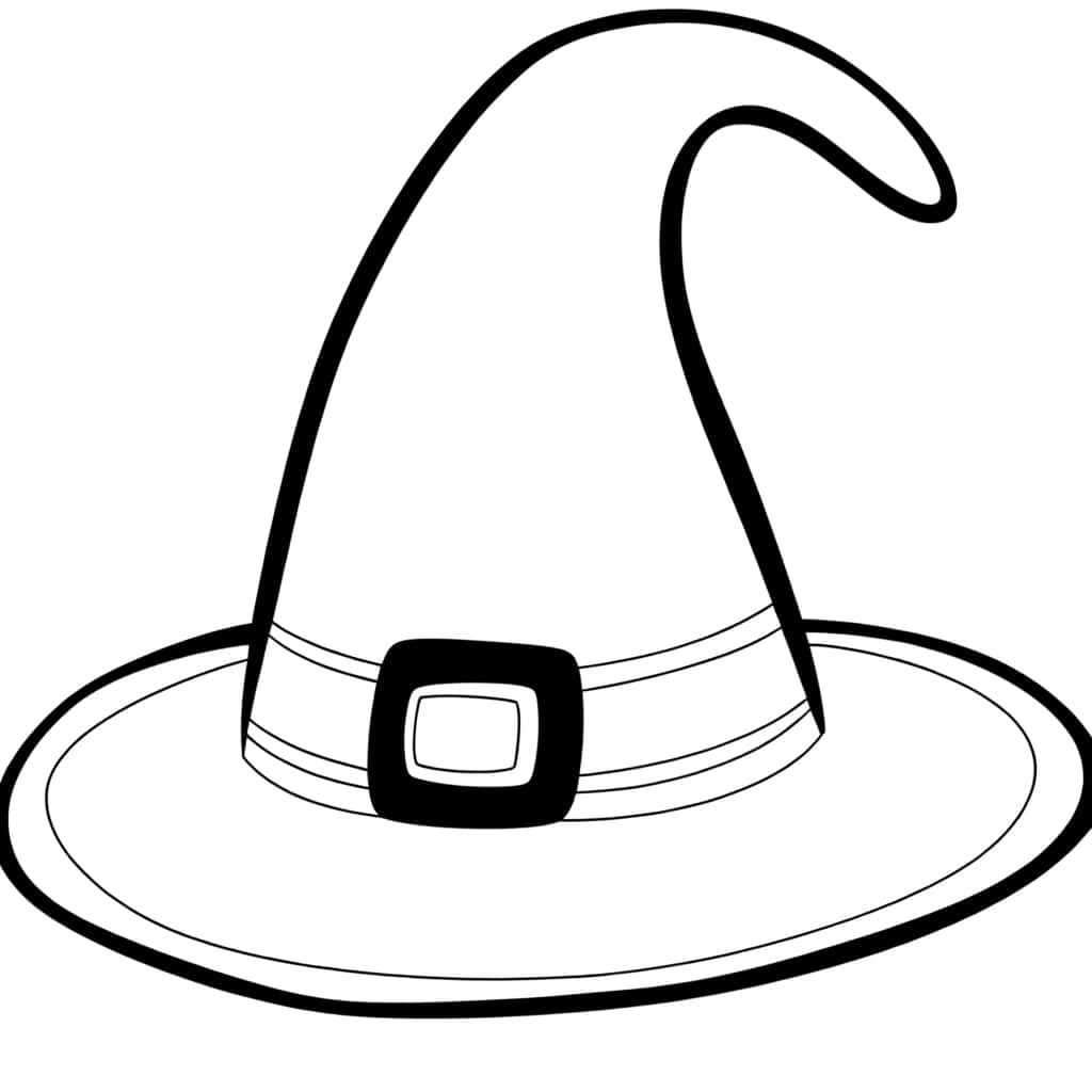 Coloriage Chapeau de sorcière à imprimer et colorier