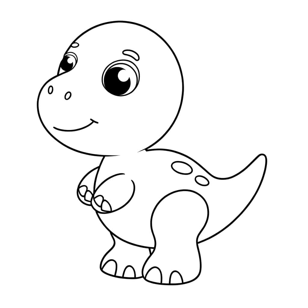 Coloriage Bébé Dinosaure à imprimer et colorier