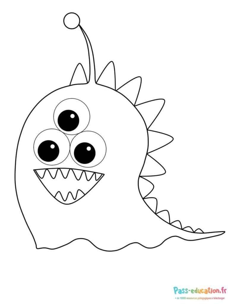 Coloriage Monstre gentil à imprimer et colorier