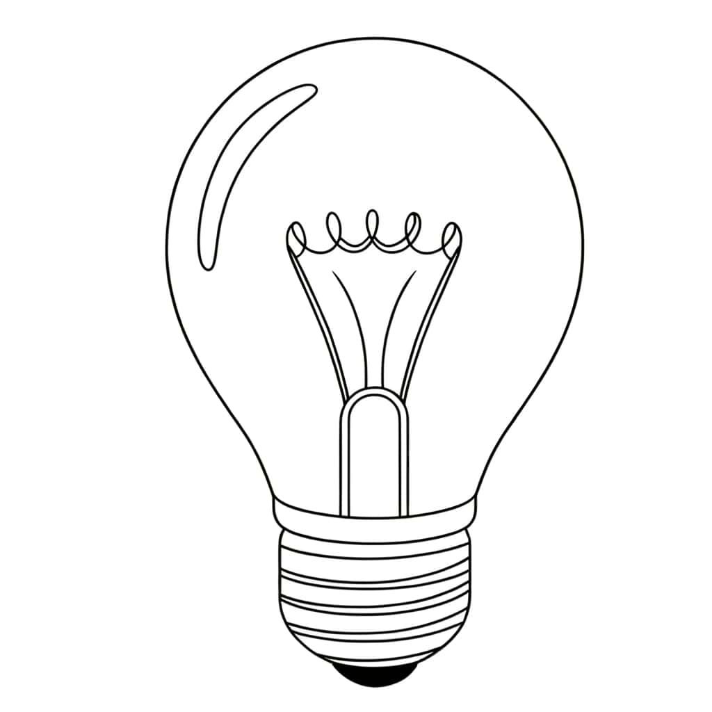 Coloriage Ampoule électrique à imprimer et colorier