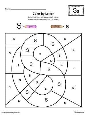 Coloriage Apprentissage Lettre S à imprimer et colorier