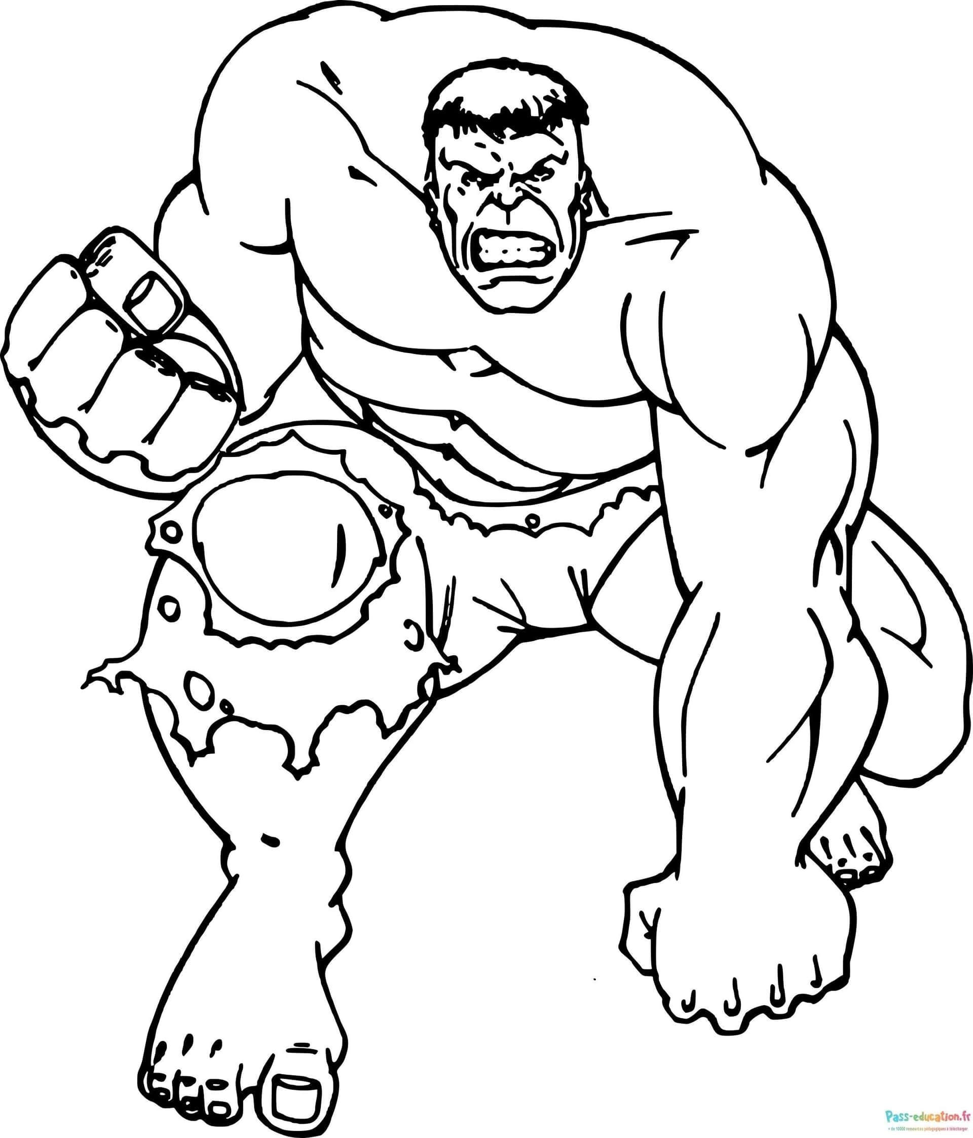Coloriage Hulk puissant à imprimer et colorier