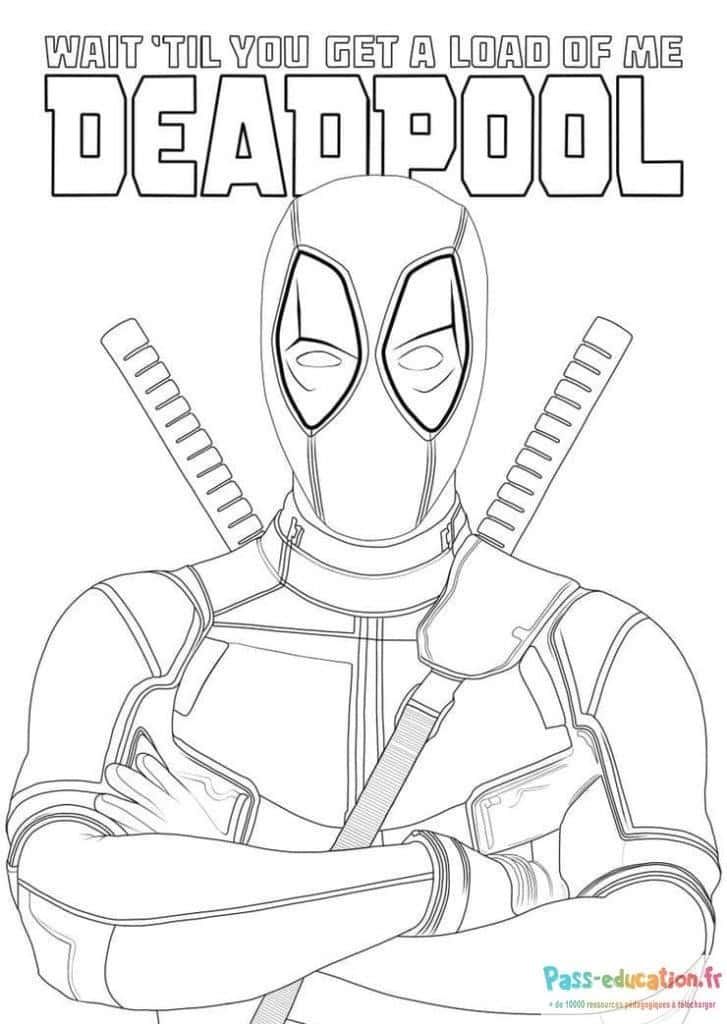 Coloriage Deadpool posant à imprimer et colorier