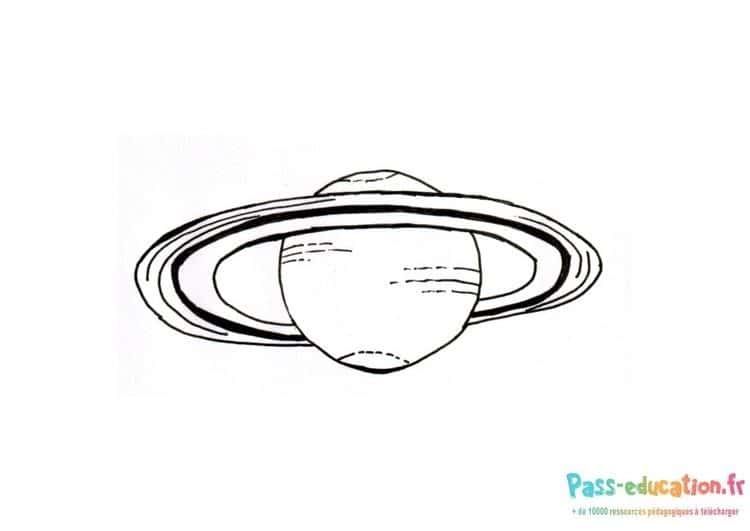 Coloriage Planète Saturne à imprimer et colorier