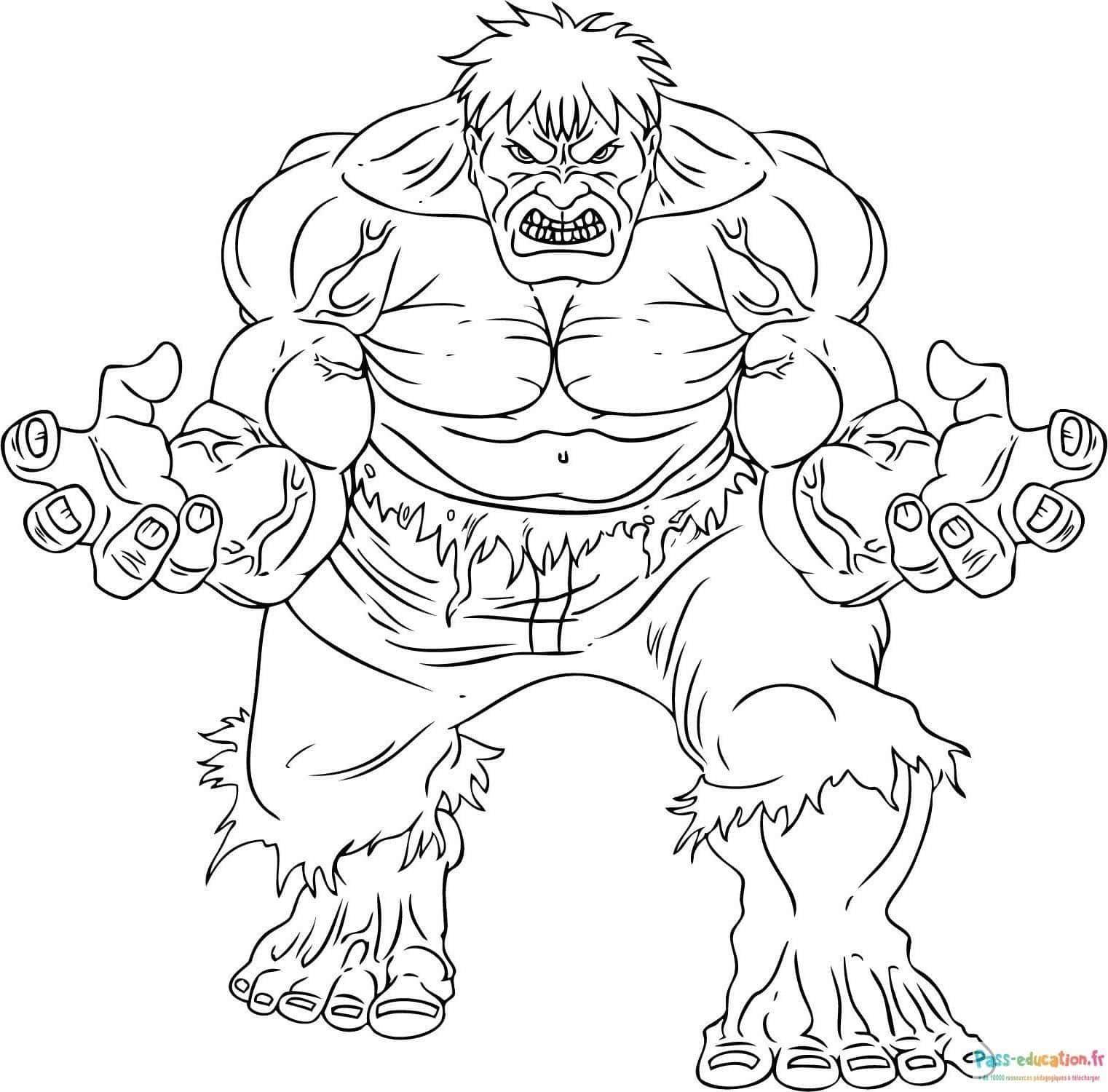 Coloriage Hulk en colère à imprimer et colorier