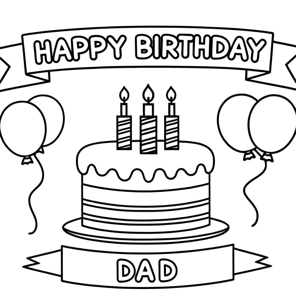 Coloriage Anniversaire Papa à imprimer et colorier