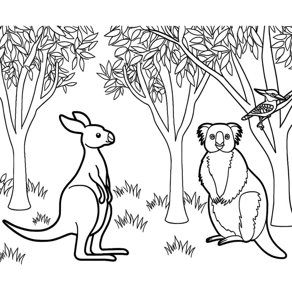 Coloriage Australie sauvage à imprimer et colorier