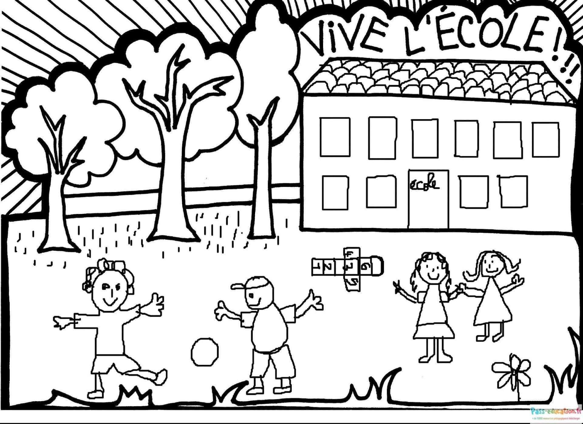 Coloriage École et jeux à imprimer et colorier