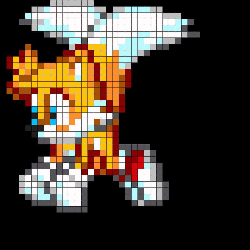 Coloriage Sonic en pixels à imprimer et colorier