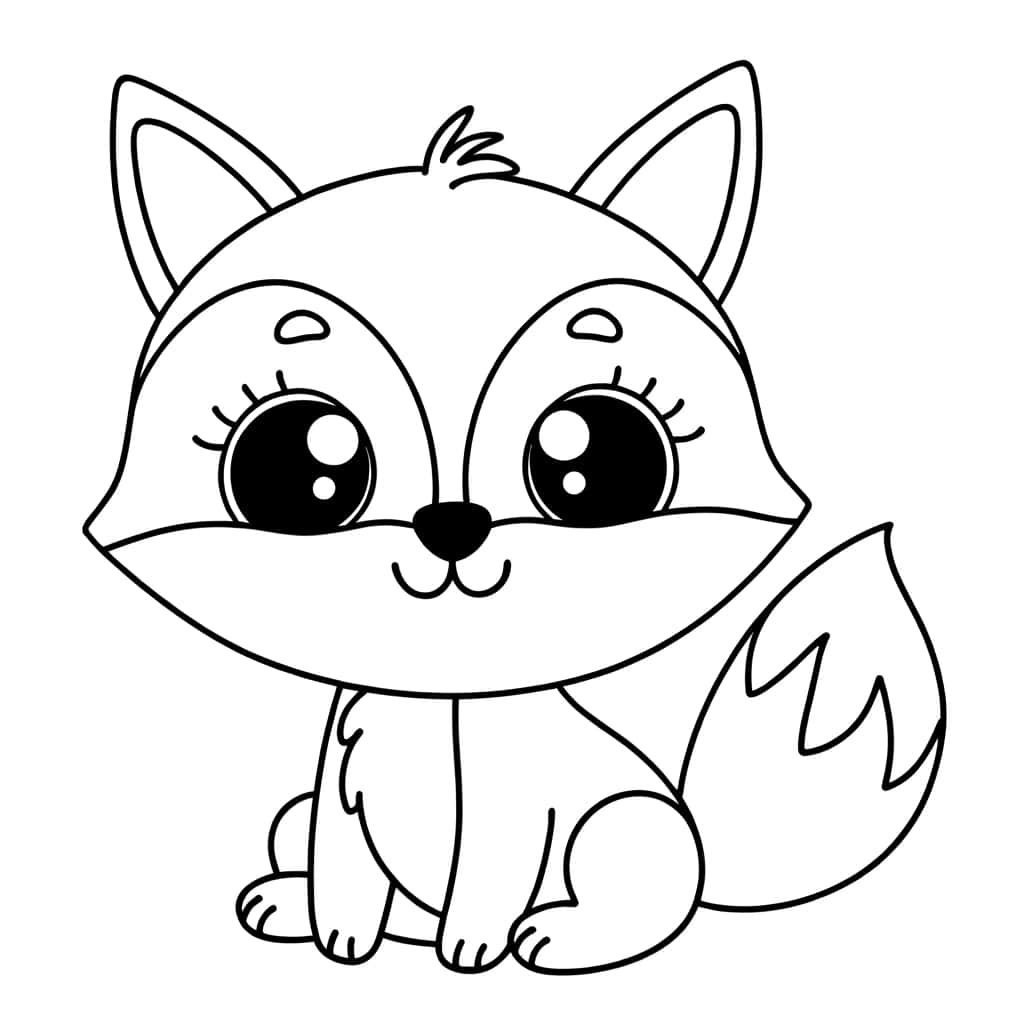 Coloriage Bébé Renard à imprimer et colorier