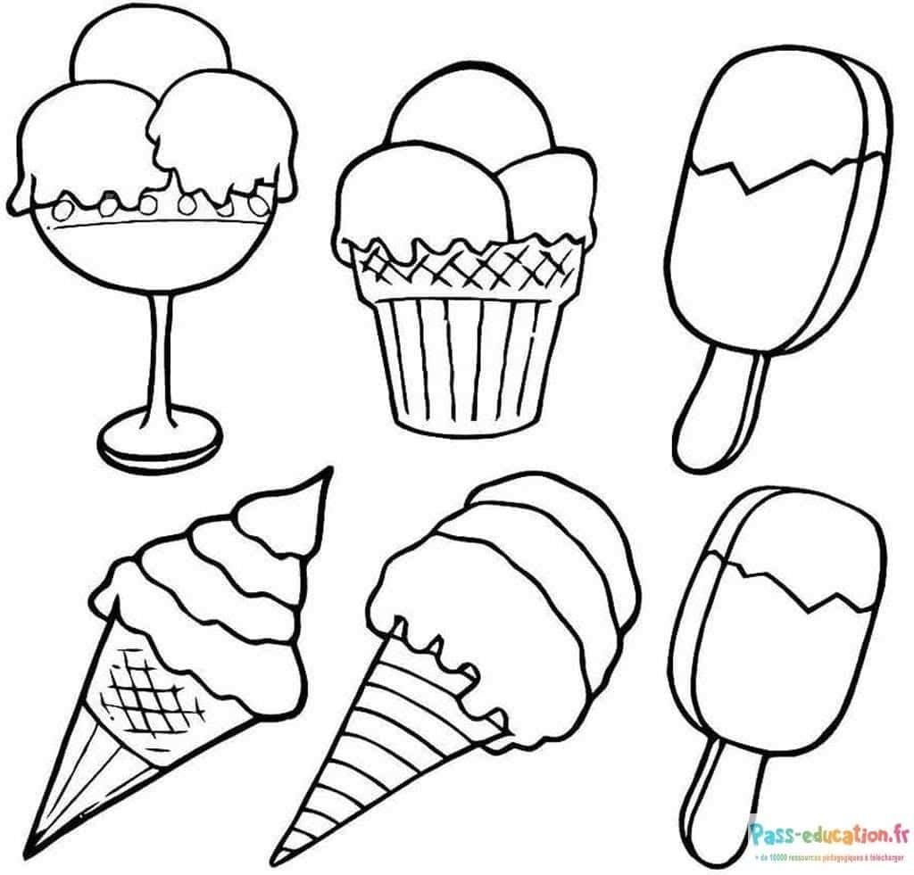 Coloriage Desserts glacés à imprimer et colorier