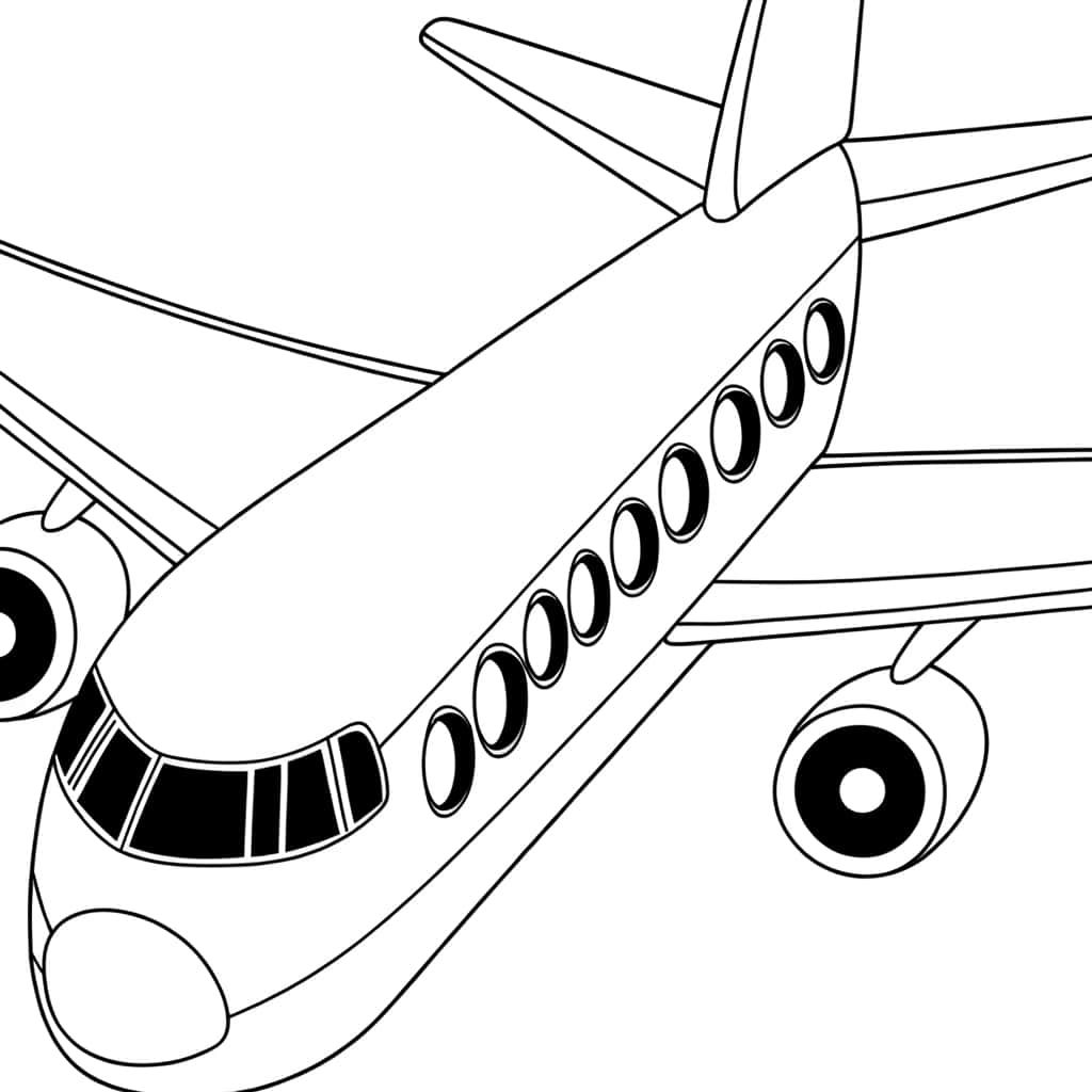 Coloriage Avion de ligne à imprimer et colorier
