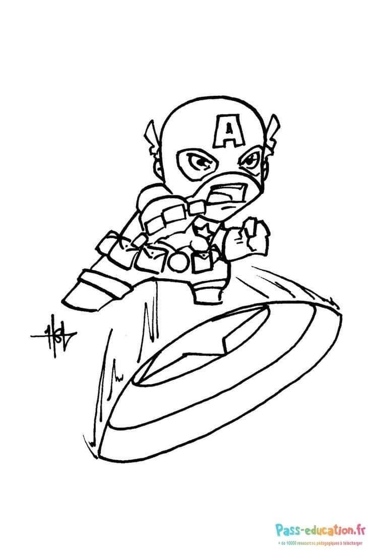 Coloriage Captain America à imprimer et colorier