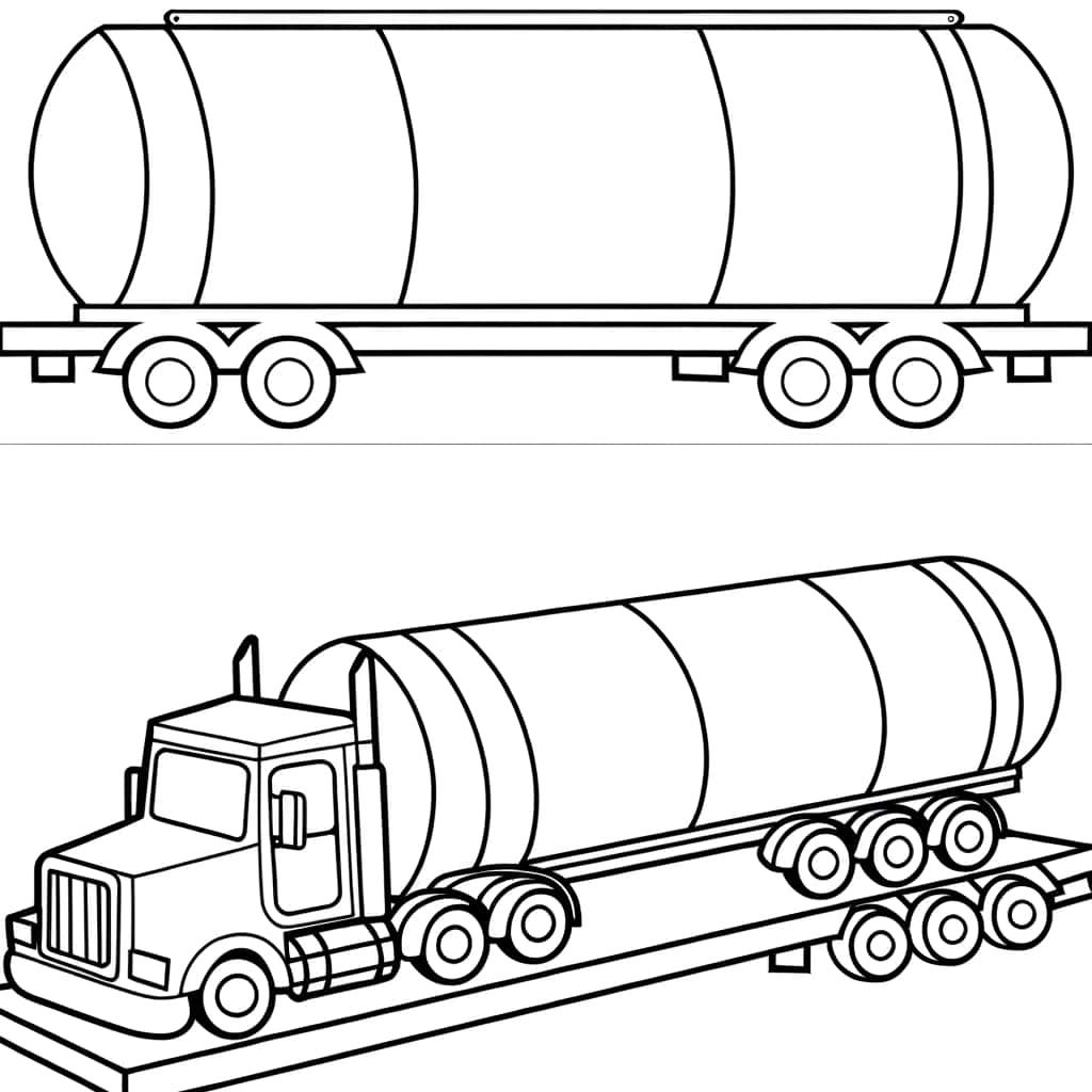 Coloriage Camion citerne à imprimer et colorier