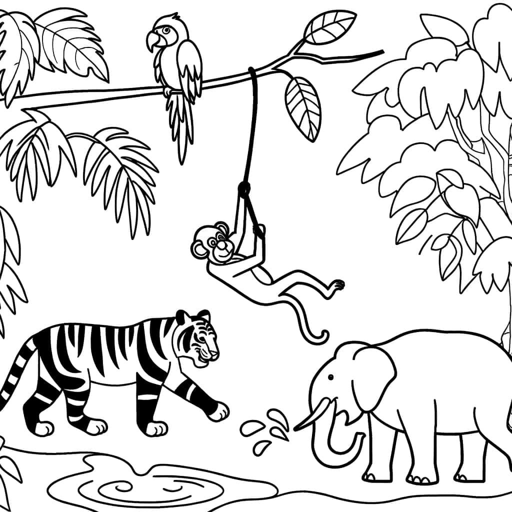 Coloriage As De La Jungle à imprimer et colorier