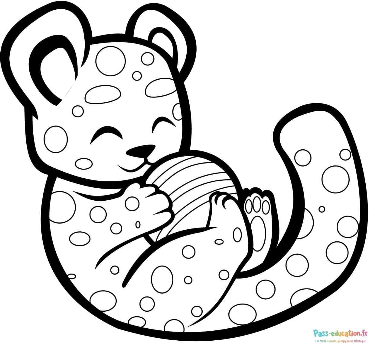 Coloriage Guépard heureux à imprimer et colorier