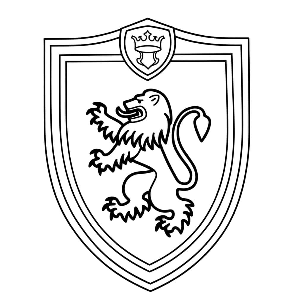Coloriage Bouclier héraldique à imprimer et colorier