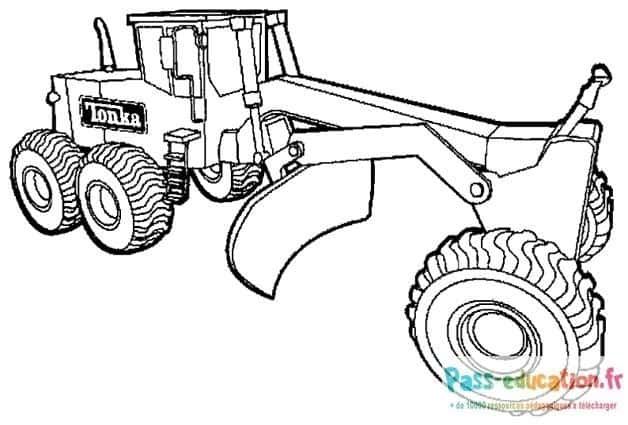Coloriage Tractopelle Tonka à imprimer et colorier